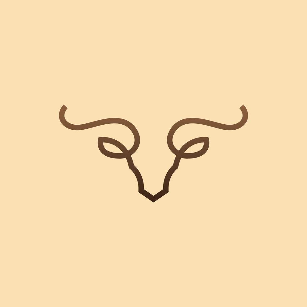 Line Bull Head Logo vector