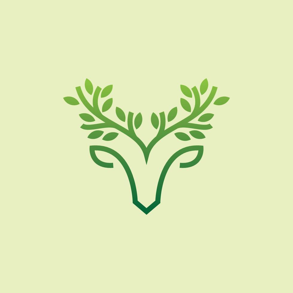 Leaf Deer Antler Logo vector