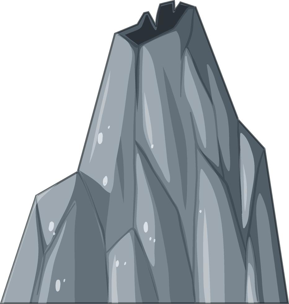 Stone mountain volcano in cartoon style vector