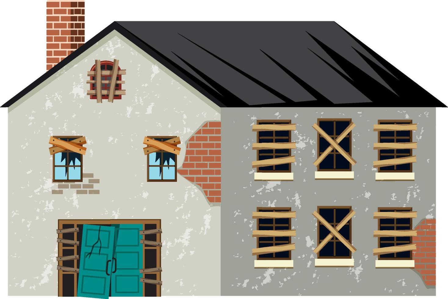 Abandoned house on white background vector