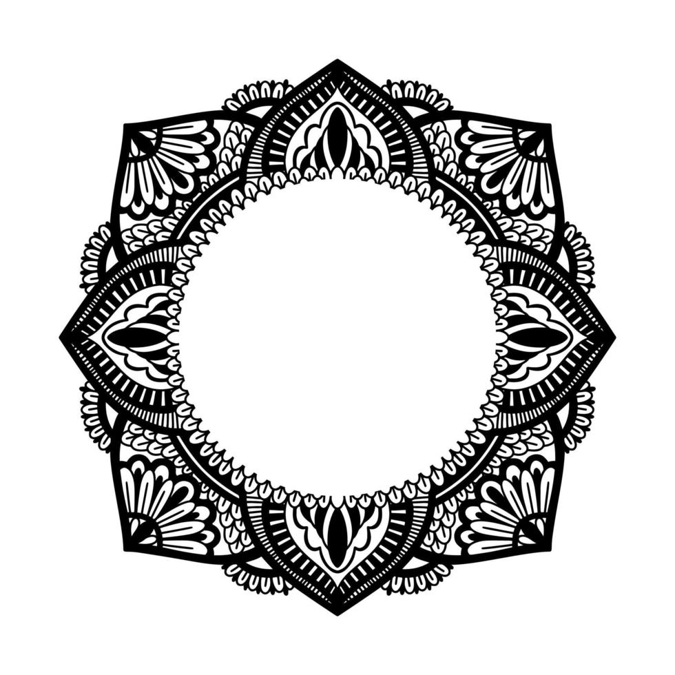 Graphic round traditional mandala abstract  isolated in white background.Boho indian shape.Ethnic oriental style. vector