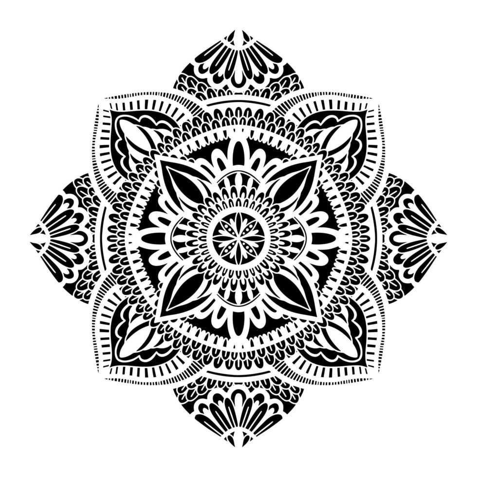 Graphic round traditional mandala abstract  isolated in white background.Boho indian shape.Ethnic oriental style. vector