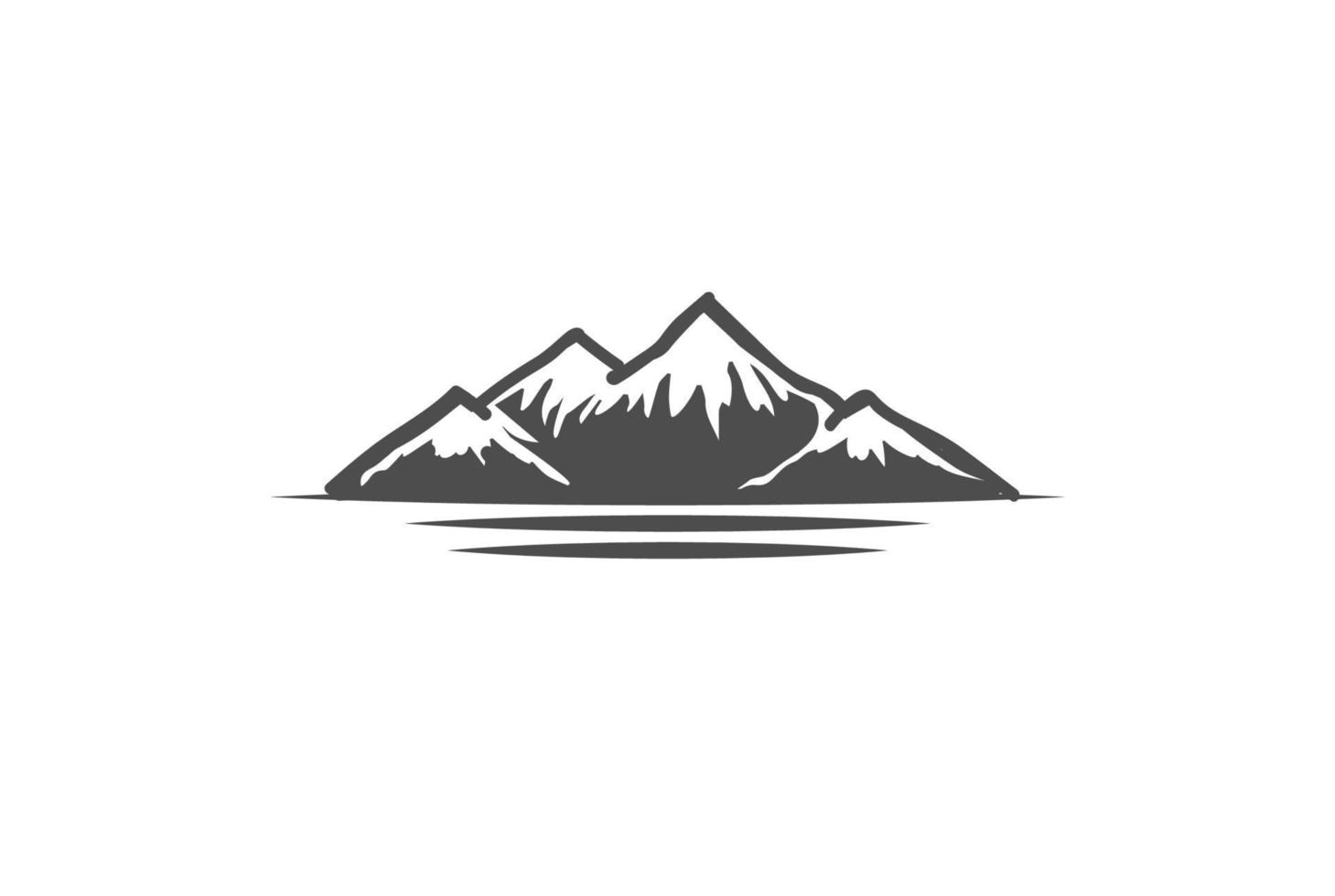 Ice Snow Mountain Peak Top Summit Logo Design Vector