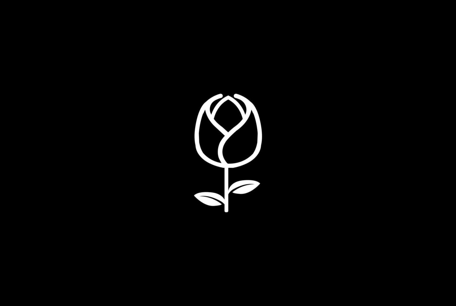 Beauty Elegant Luxury Simple Minimalist Rose or Lotus Flower Logo Design Vector