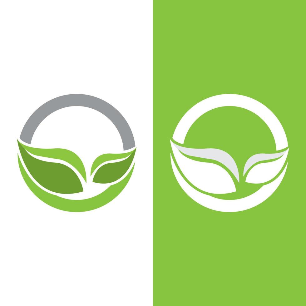Logos of green Tree leaf ecology vector