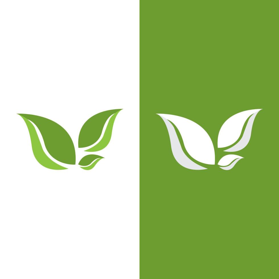 logotipos de la ecología de la hoja del árbol verde vector