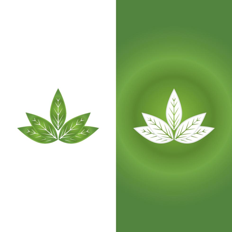 logotipos de la ecología de la hoja del árbol verde vector