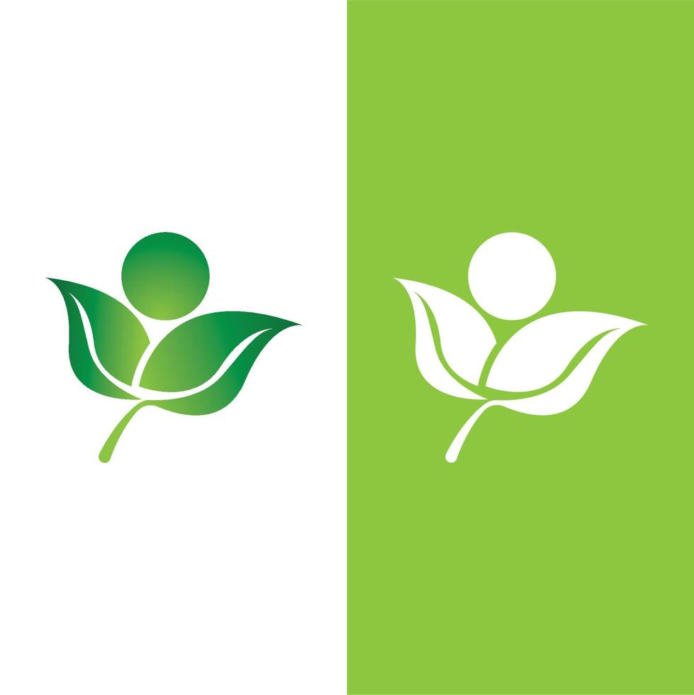 logotipos de la ecología de la hoja del árbol verde vector