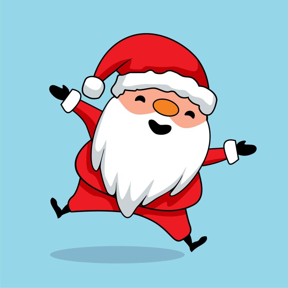 Santa Claus Cartoon Christmas Illustration jump vector