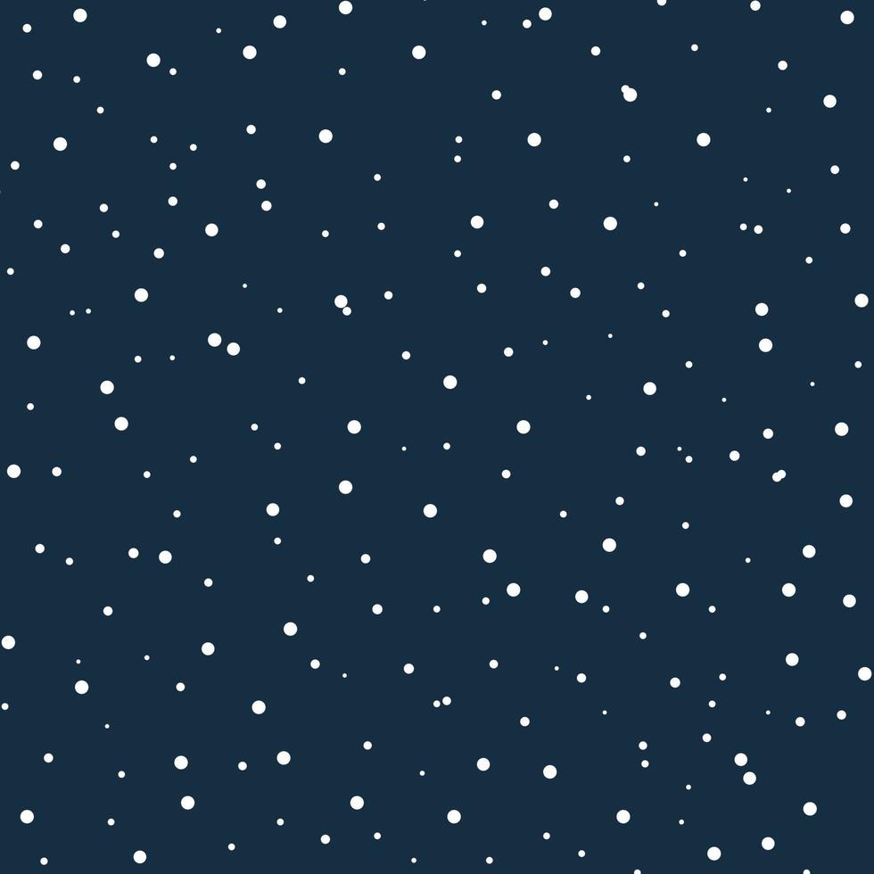 Winter Christmas pattern seamless snow, snowfall on dark background. Template for printing onto fabric, wrapping paper design. Children's background for fabric, textile, wallpaper, clothing. Vector