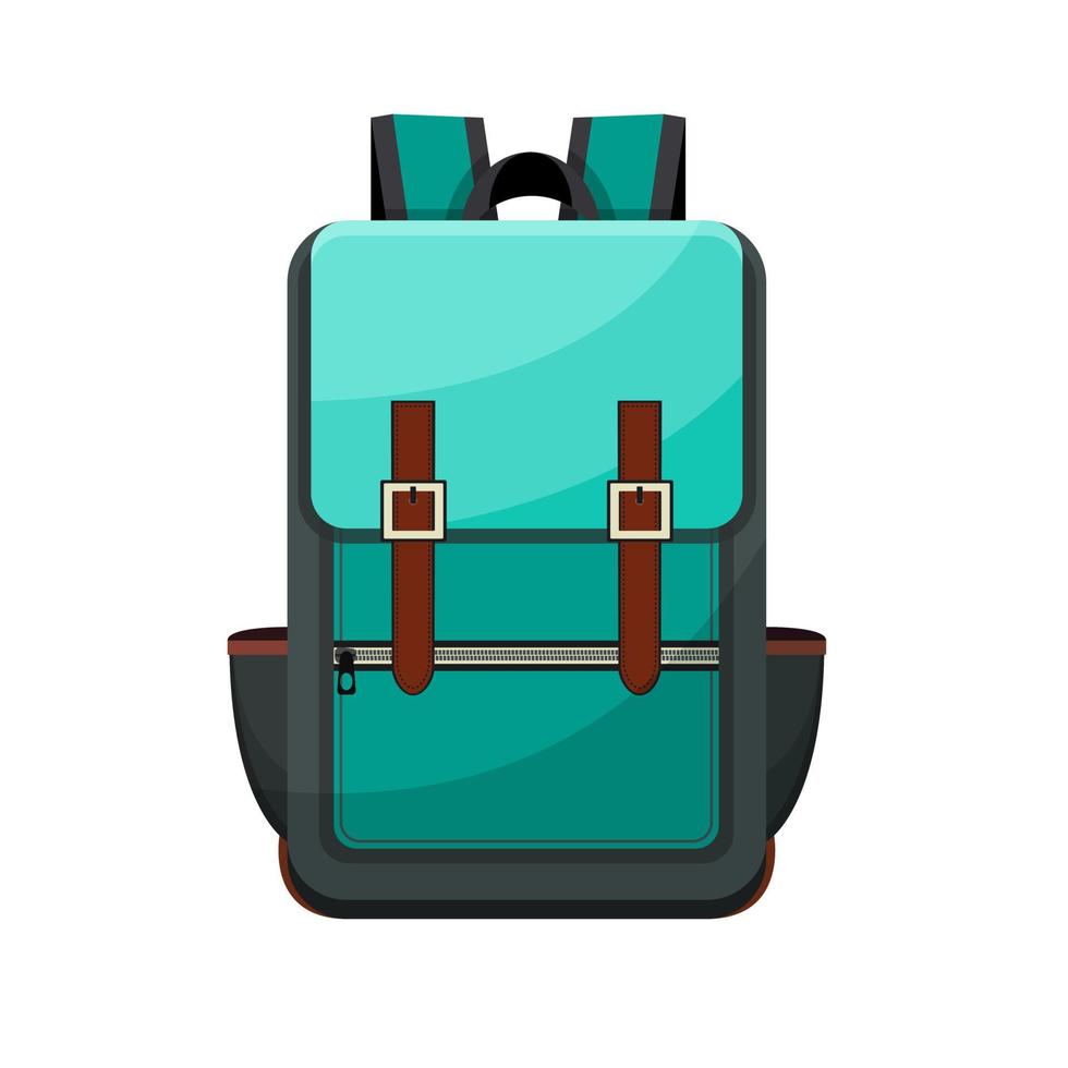 Colored school backpack. Education, schoolbag luggage, rucksack. Kids school student bag backpack. vector illustration