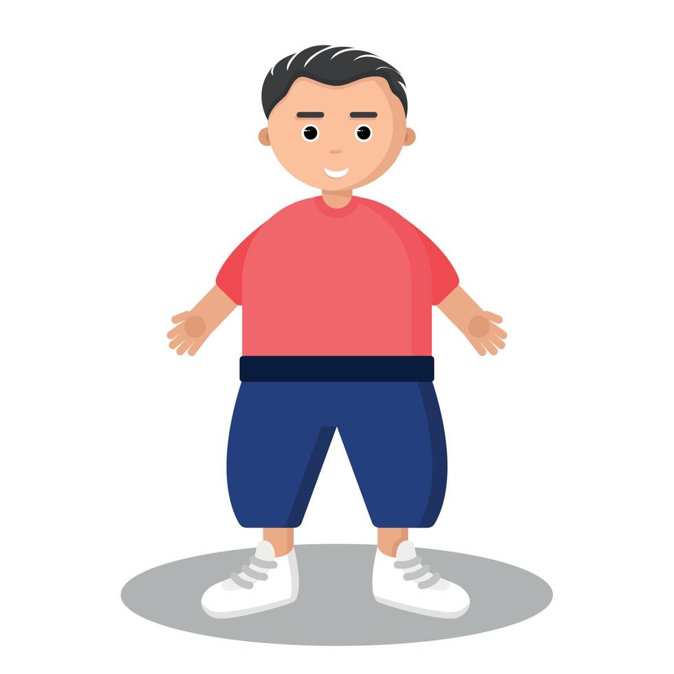 illustration of a young smiling man in sneakers vector
