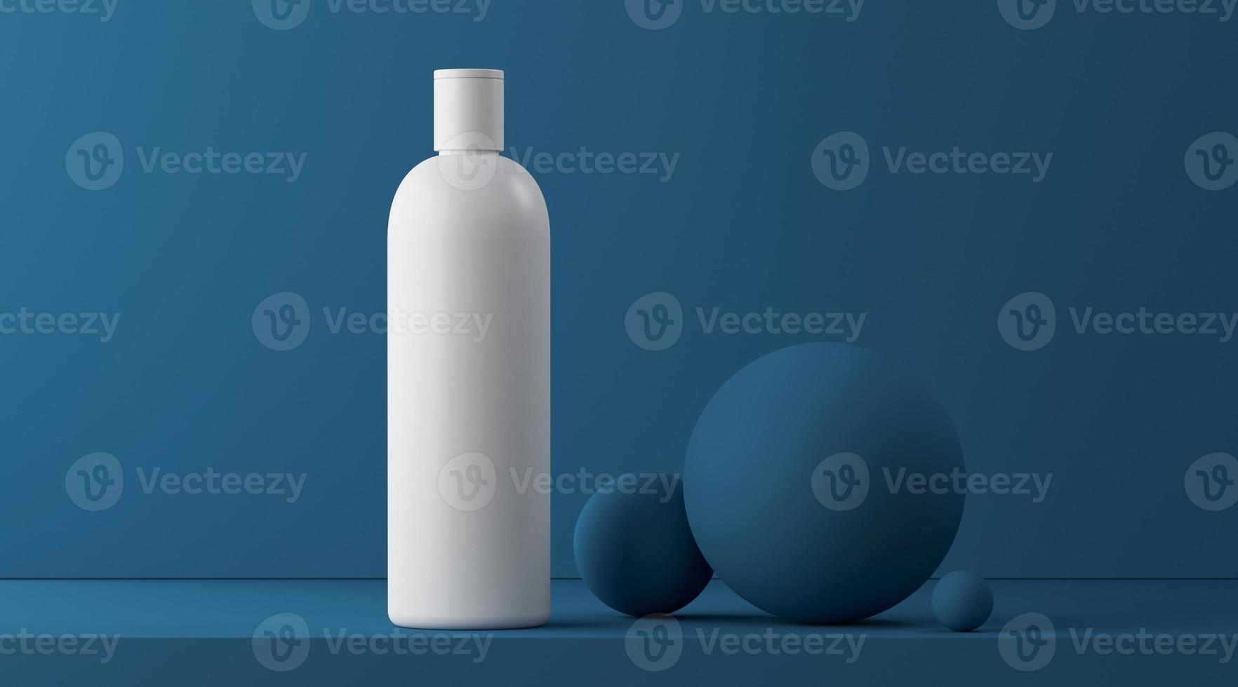 Design of natural cosmetic cream , serum, skincare blank bottle packaging. bio organic product. beauty and spa concept. Abstract violet background. 3d illustration photo