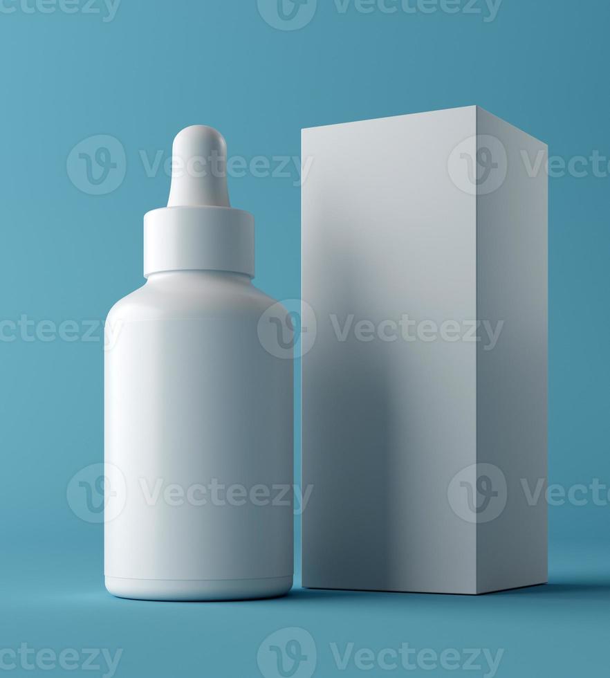 Design of natural cosmetic cream , serum, skincare blank bottle packaging. bio organic product. Presentation template. Abstract background. 3d illustration photo