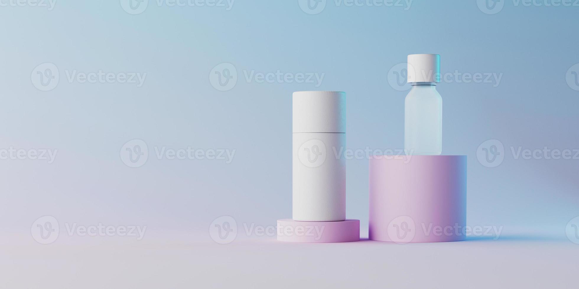 Minimal background for cosmetic branding and packaging presentation. Stage pastel colors. 3d illustration. photo