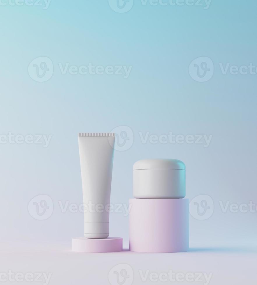 Minimal background for cosmetic branding and packaging presentation. Stage pastel colors. 3d illustration. photo