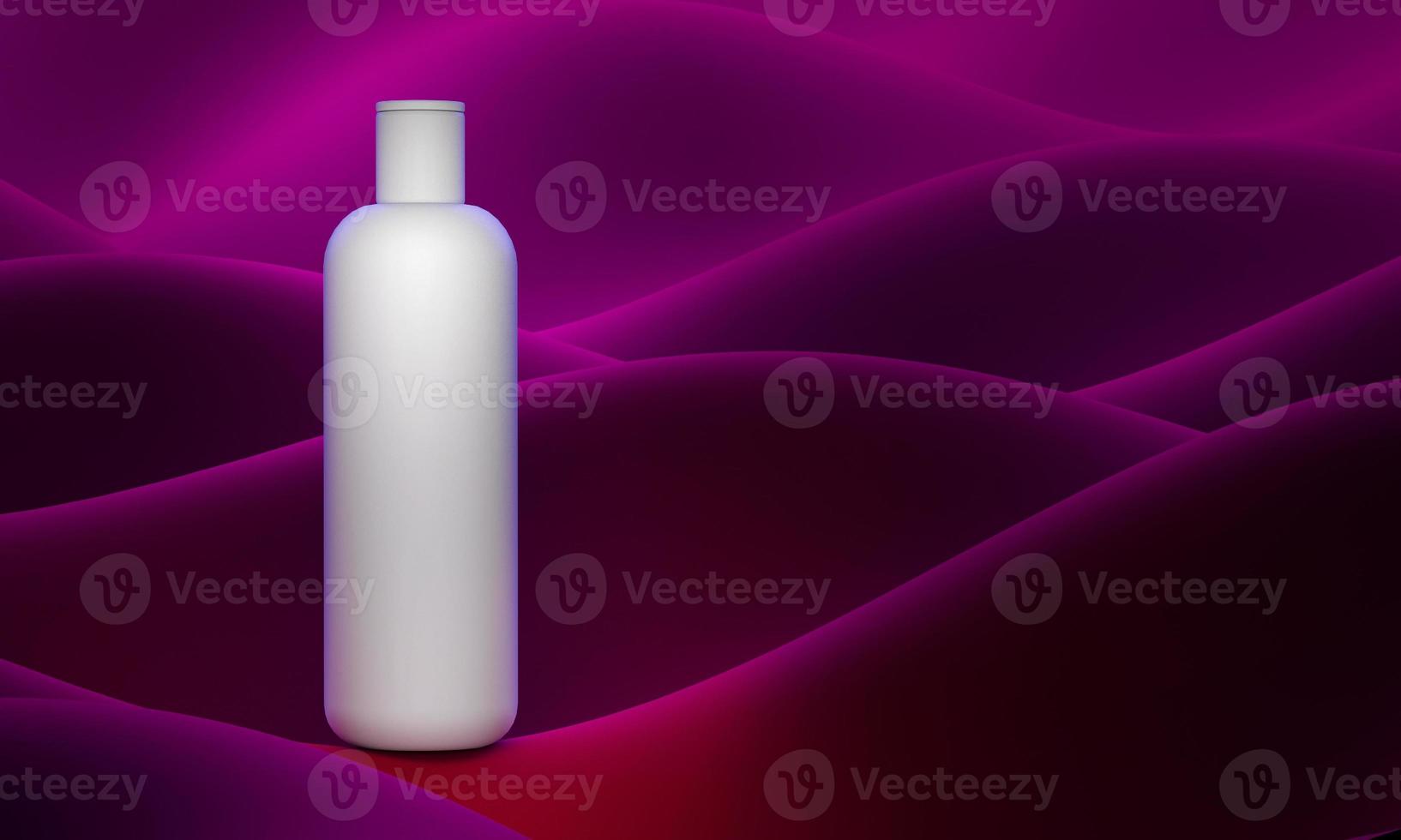 diseño de crema cosmética natural, suero, envases de botellas en blanco para el cuidado de la piel. producto bio orgánico. concepto de belleza y spa. fondo abstracto. Ilustración 3d foto