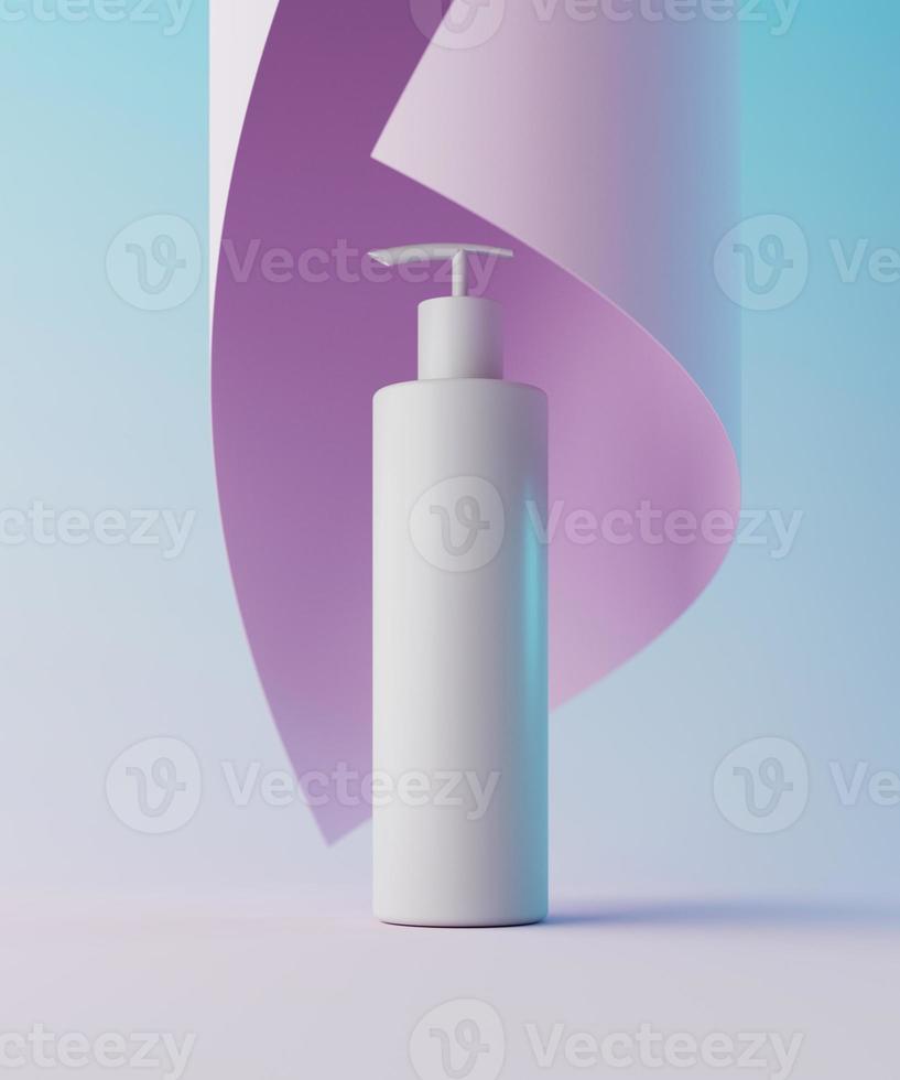 Minimal background for cosmetic branding and packaging presentation. Stage pastel colors. 3d illustration. photo