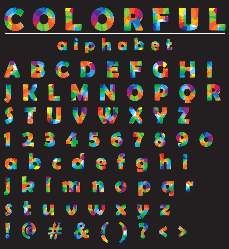 Modern and colorful vector fonts