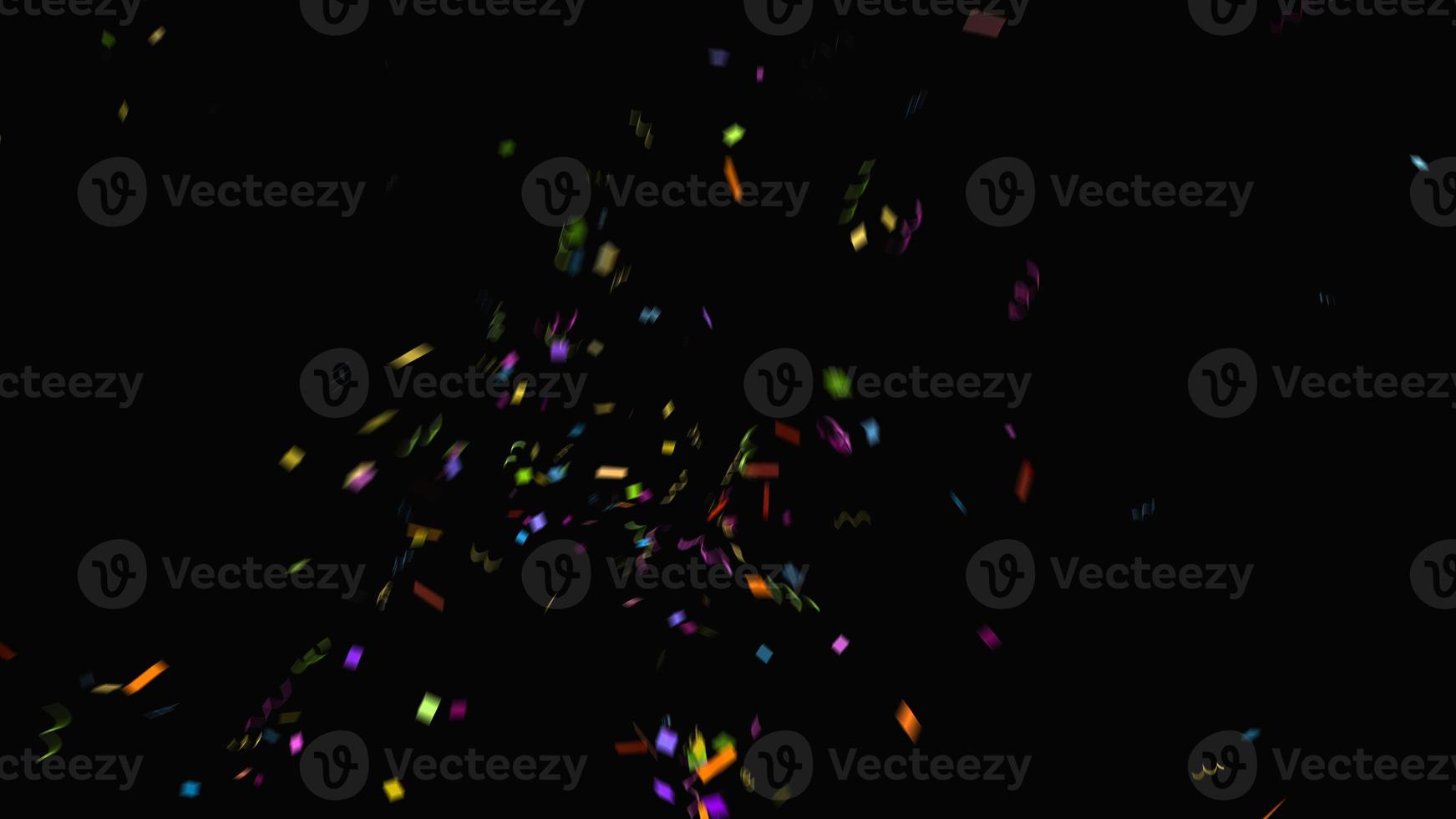 colorful rainbow confetti sparkle abstract texture overlays glitter golden particles on black. photo