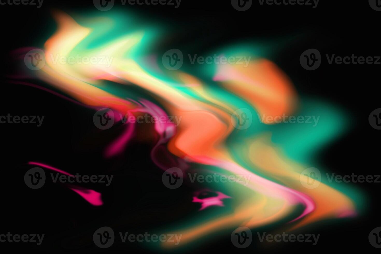 colorful abstract magic blur light texture rainbow reflective on black. photo