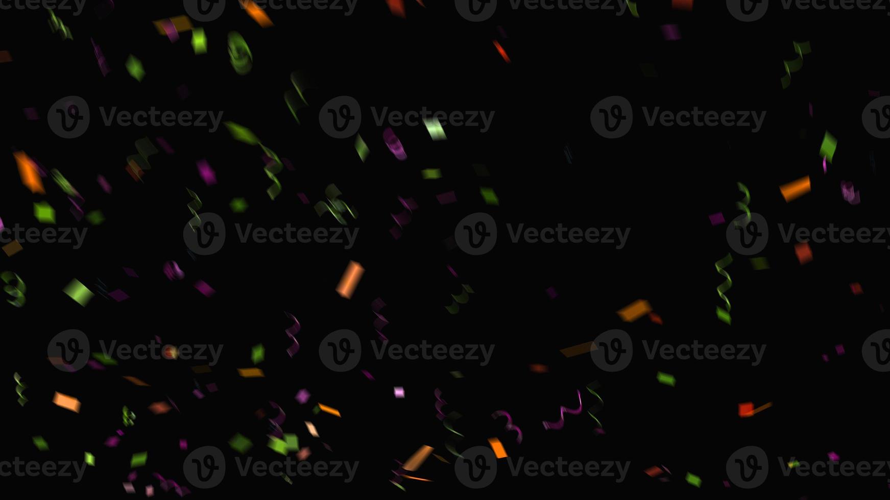 colorful rainbow confetti sparkle abstract texture overlays glitter golden particles on black. photo