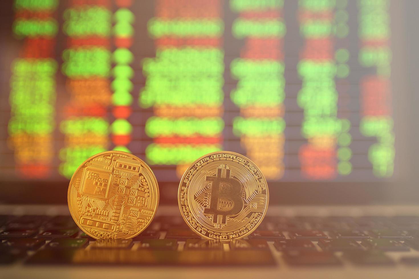 Bitcoin and stock's backgrounds. photo