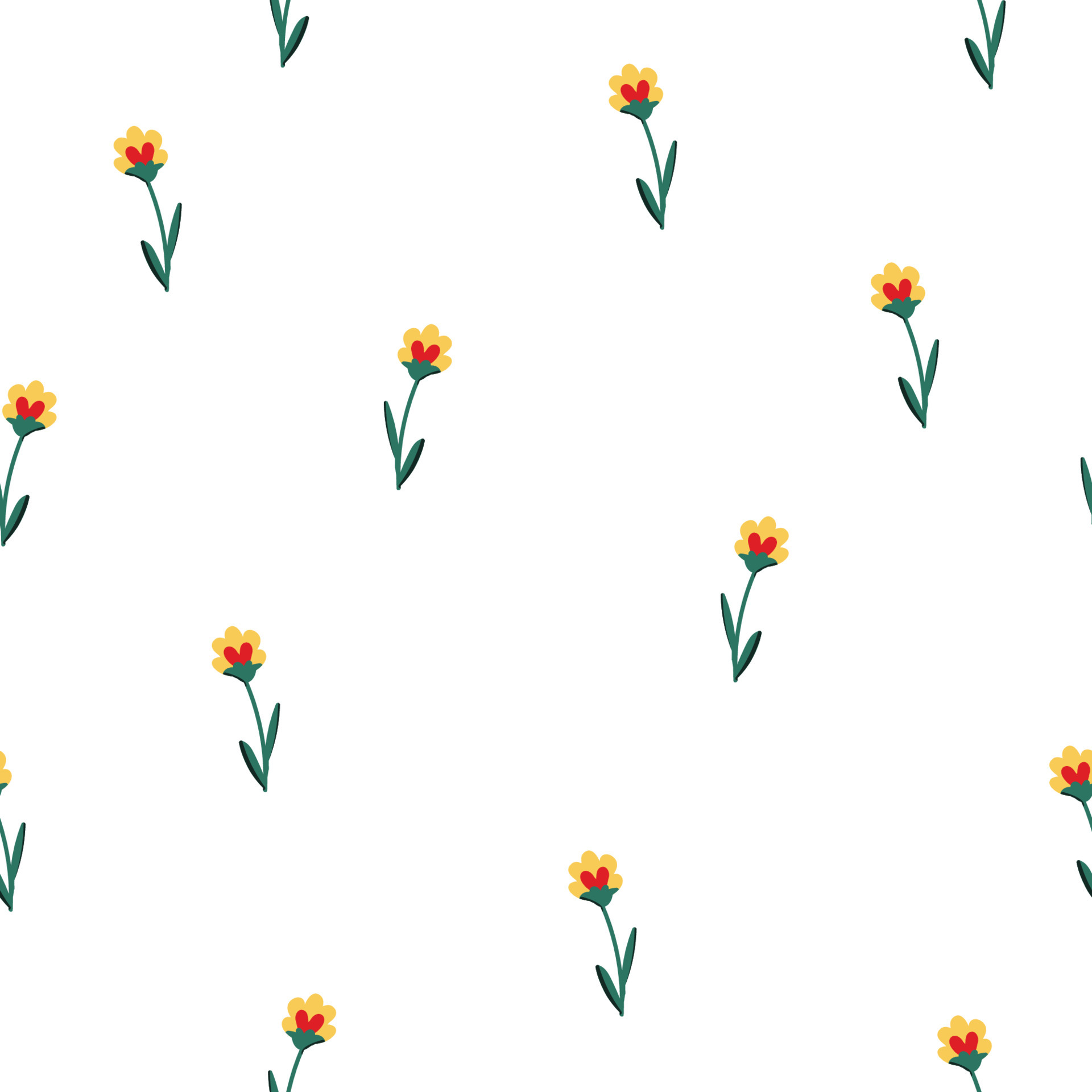 Cute little flowers vector seamless pattern. Festive, merry floral