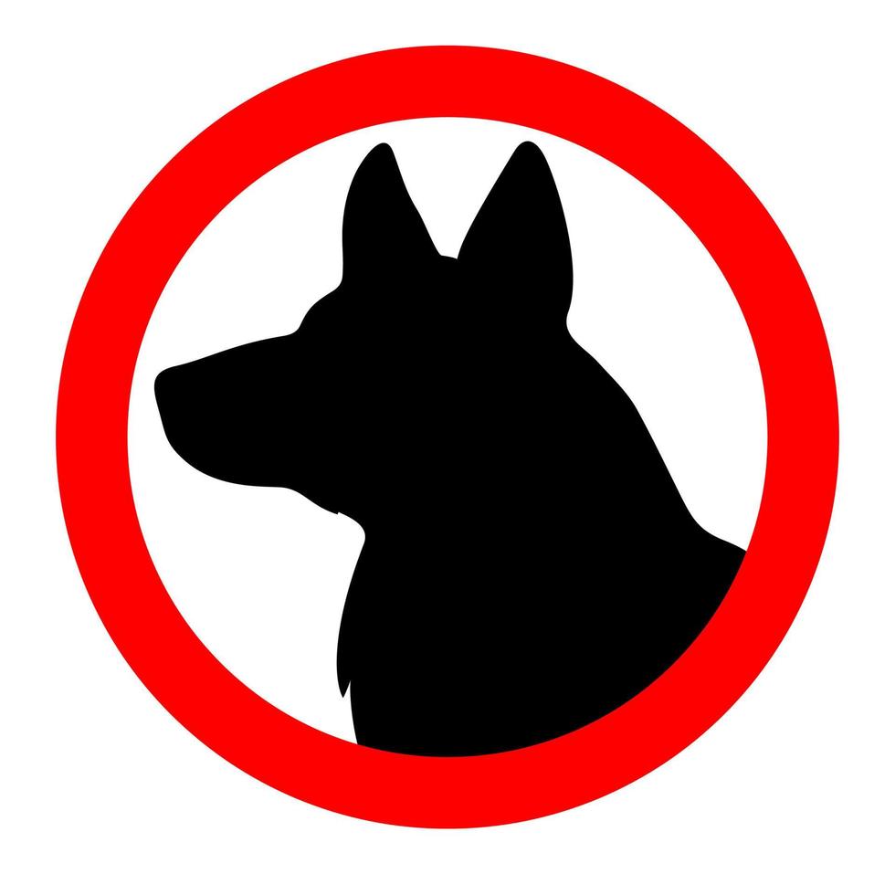 señal de advertencia sobre un perro que guarda un objeto. perro de precaución vector