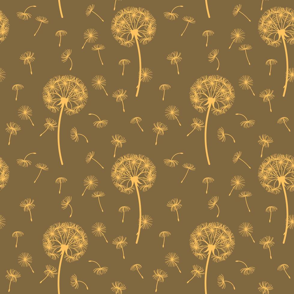 Seamless pattern from dandelions. For wrapping paper, design and decoration. vector