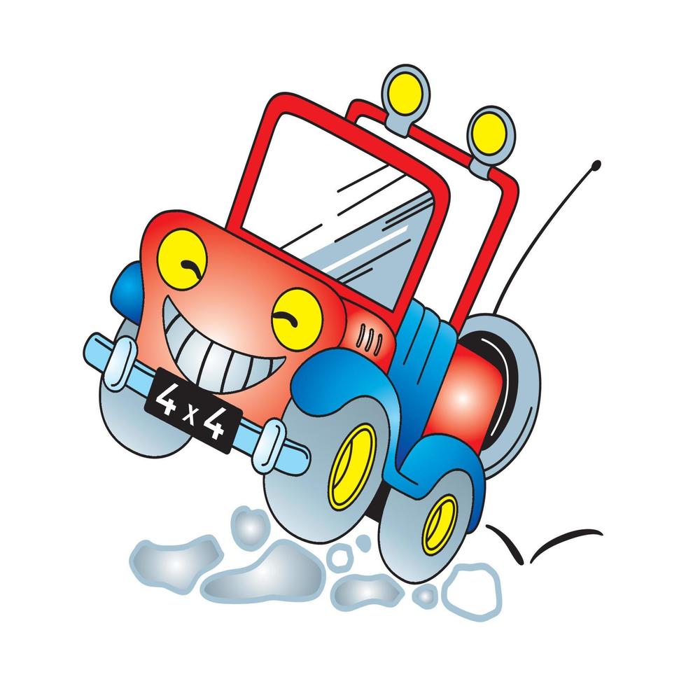 car with smiling face vector illustration