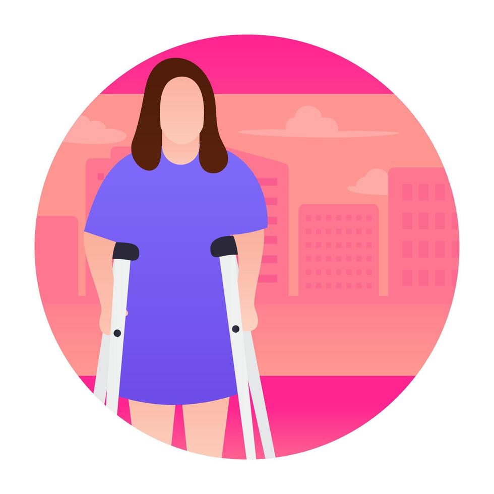 Disabled Girl Concepts vector