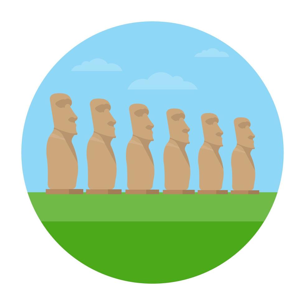 conceptos de estatua moai vector