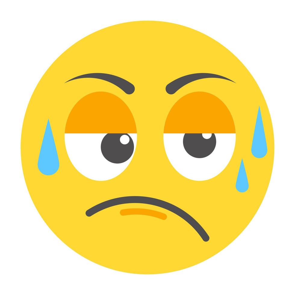 Trendy Tired Emoji vector