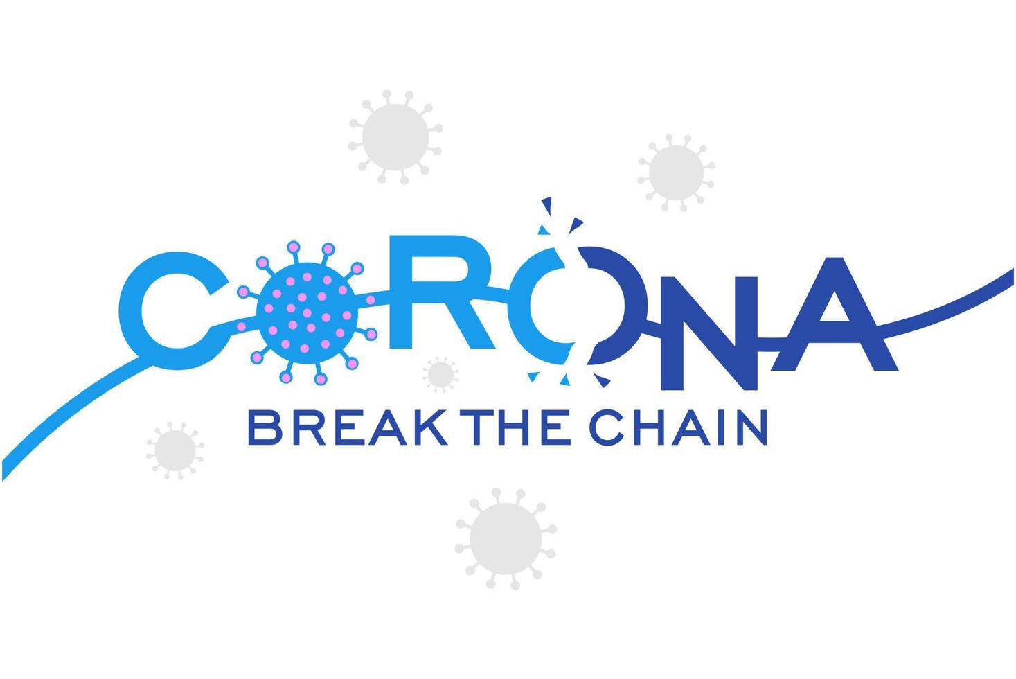 Corona virus break the chain white background vector