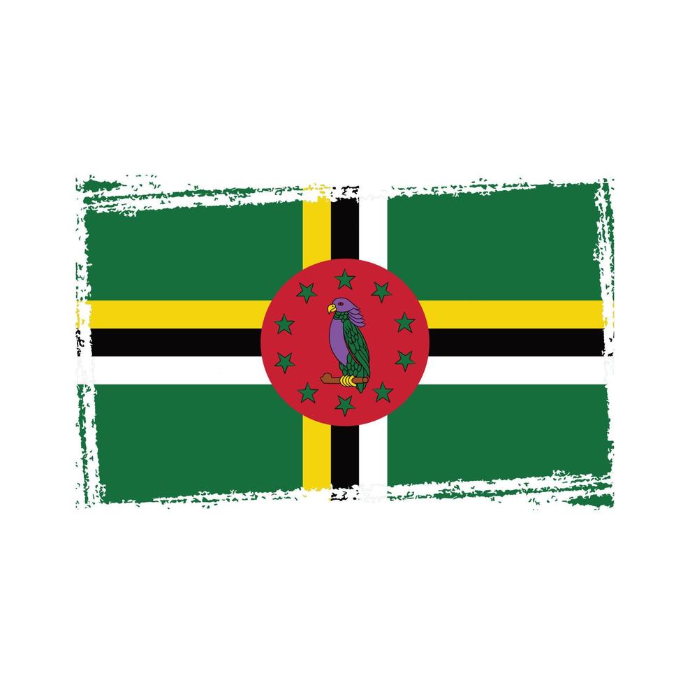 Dominica flag brush strokes painted vector