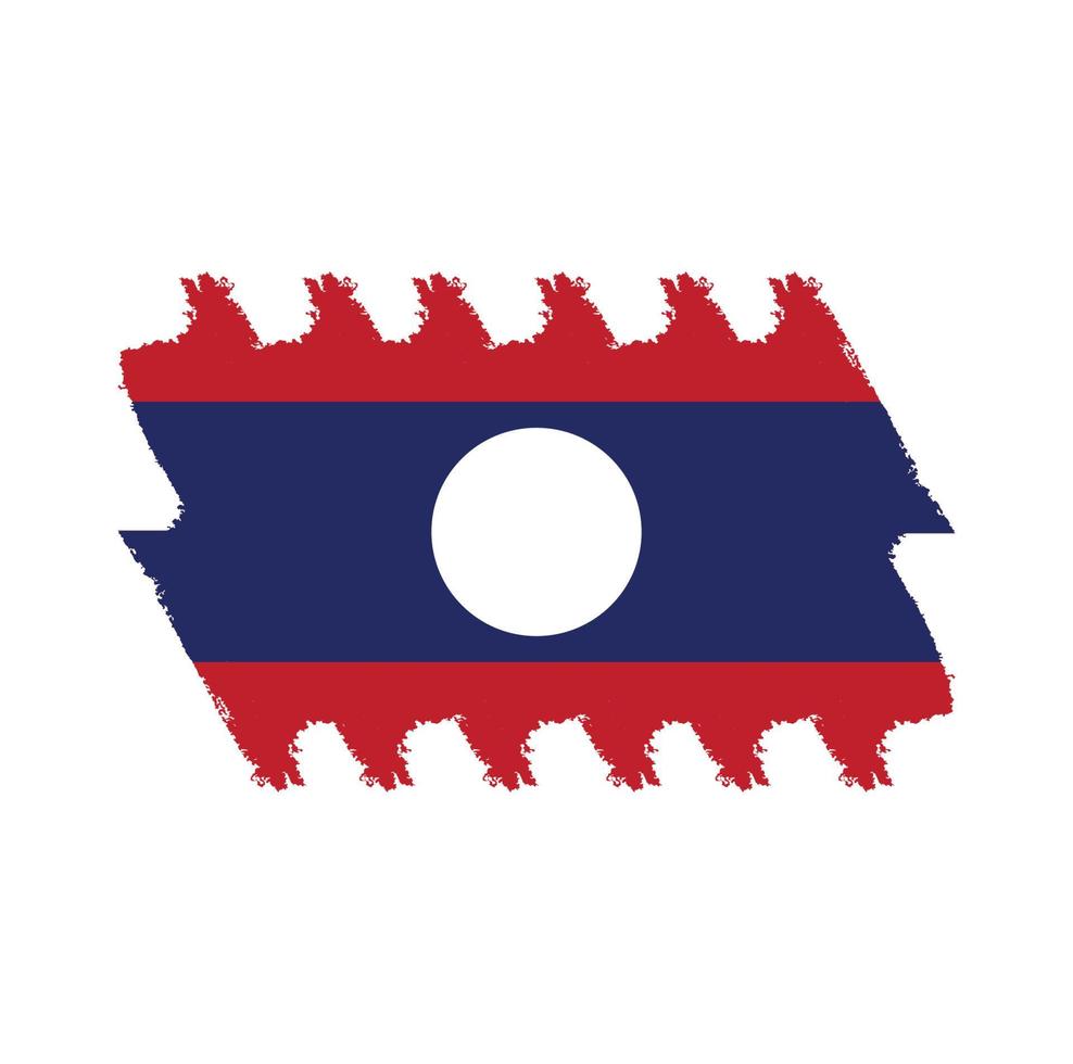 trazos de pincel de bandera de laos pintados vector