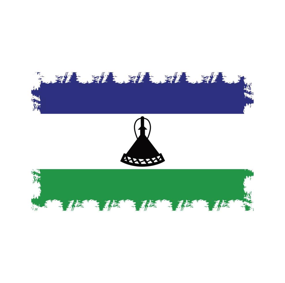 Lesotho flag brush strokes painted vector