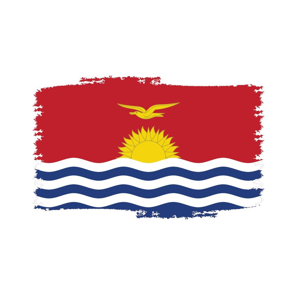 Kiribati flag vector with watercolor brush style