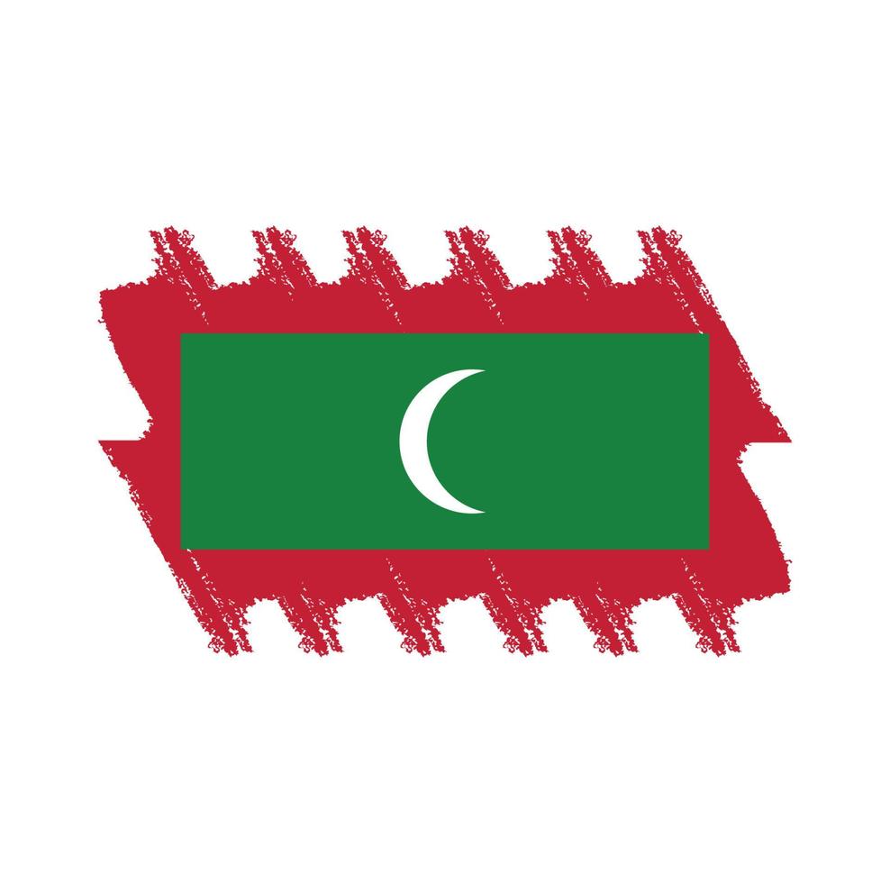 vector de bandera de maldivas con estilo de pincel de acuarela