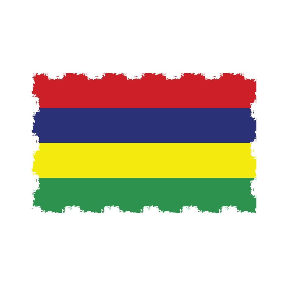 Mauritius flag brush strokes painted vector