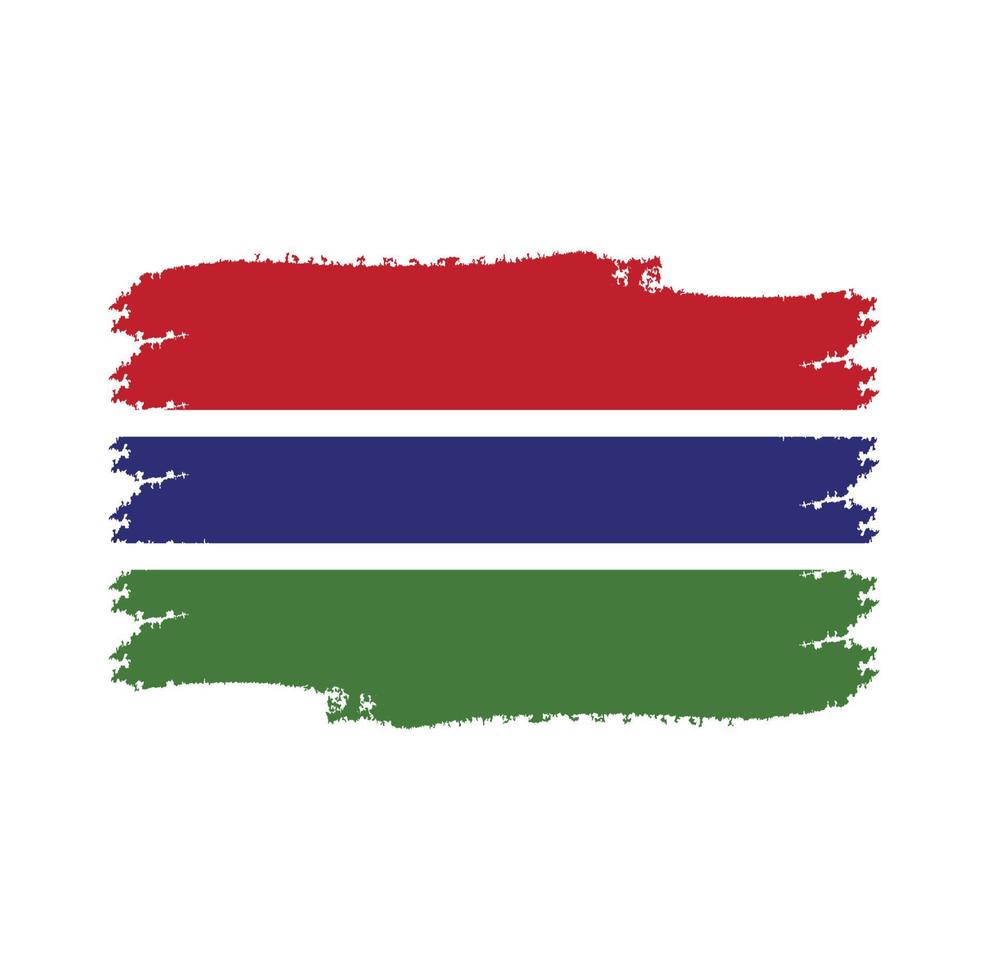 Gambia flag vector with watercolor brush style