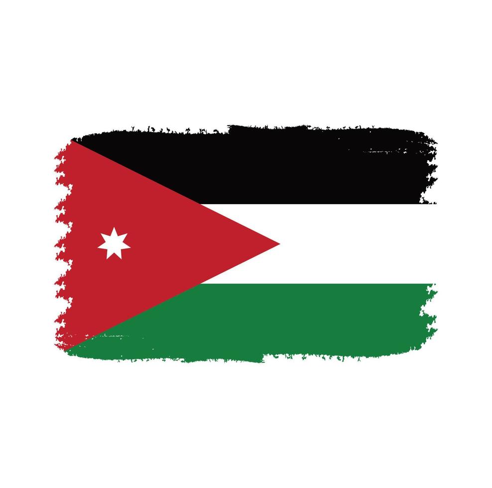 Jordan flag vector with watercolor brush style