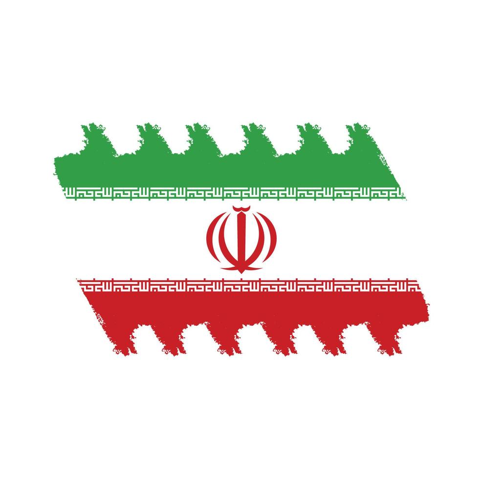 Iran flag brush strokes painted vector
