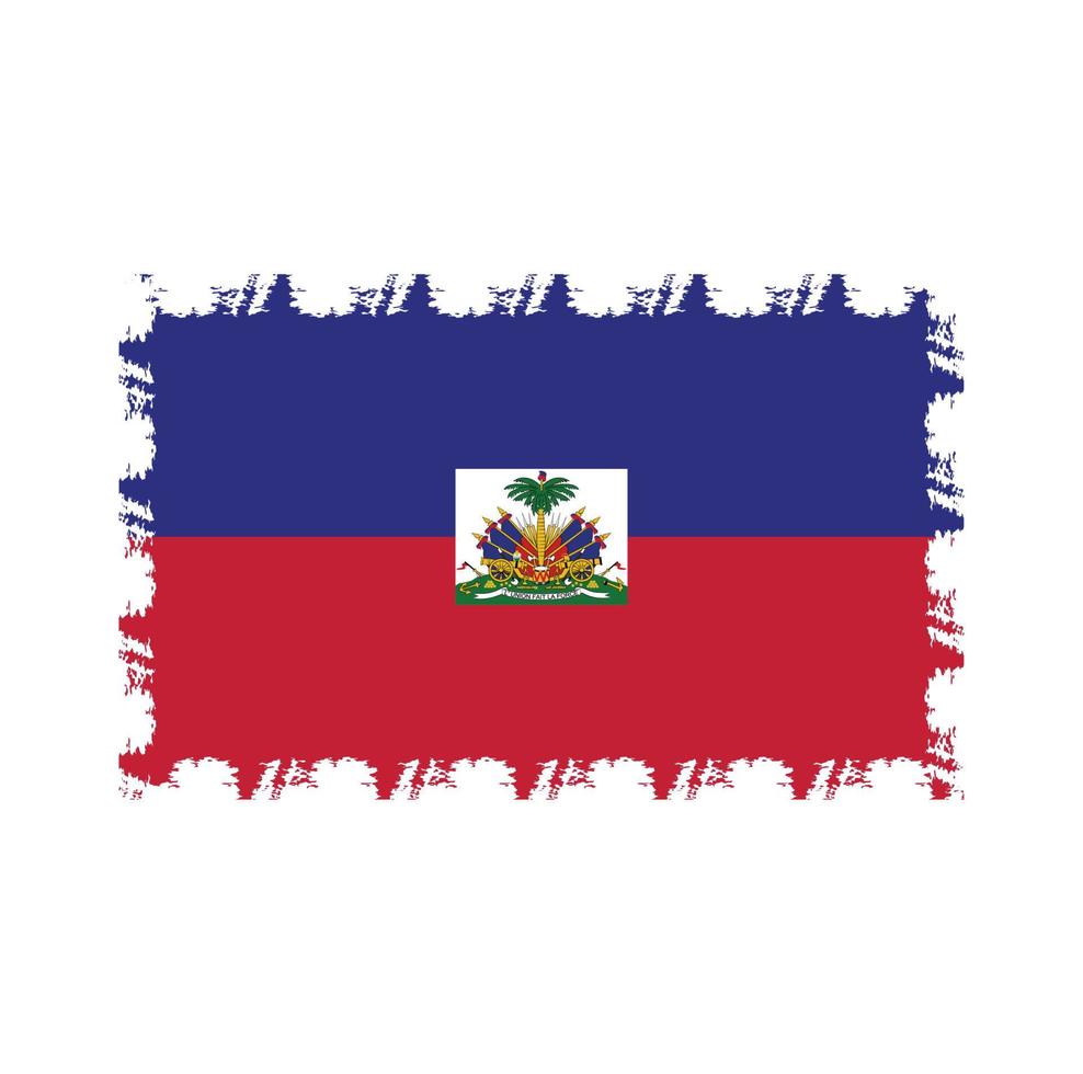vector de bandera de haití con estilo de pincel de acuarela