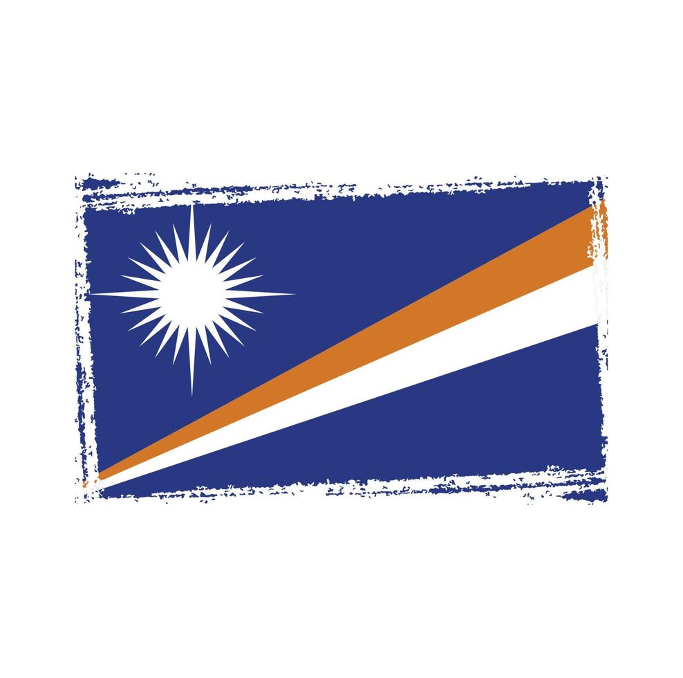 Marshall Islands flag vector with watercolor brush style