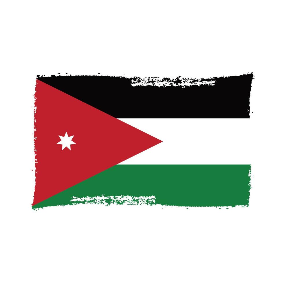 Jordan flag vector with watercolor brush style