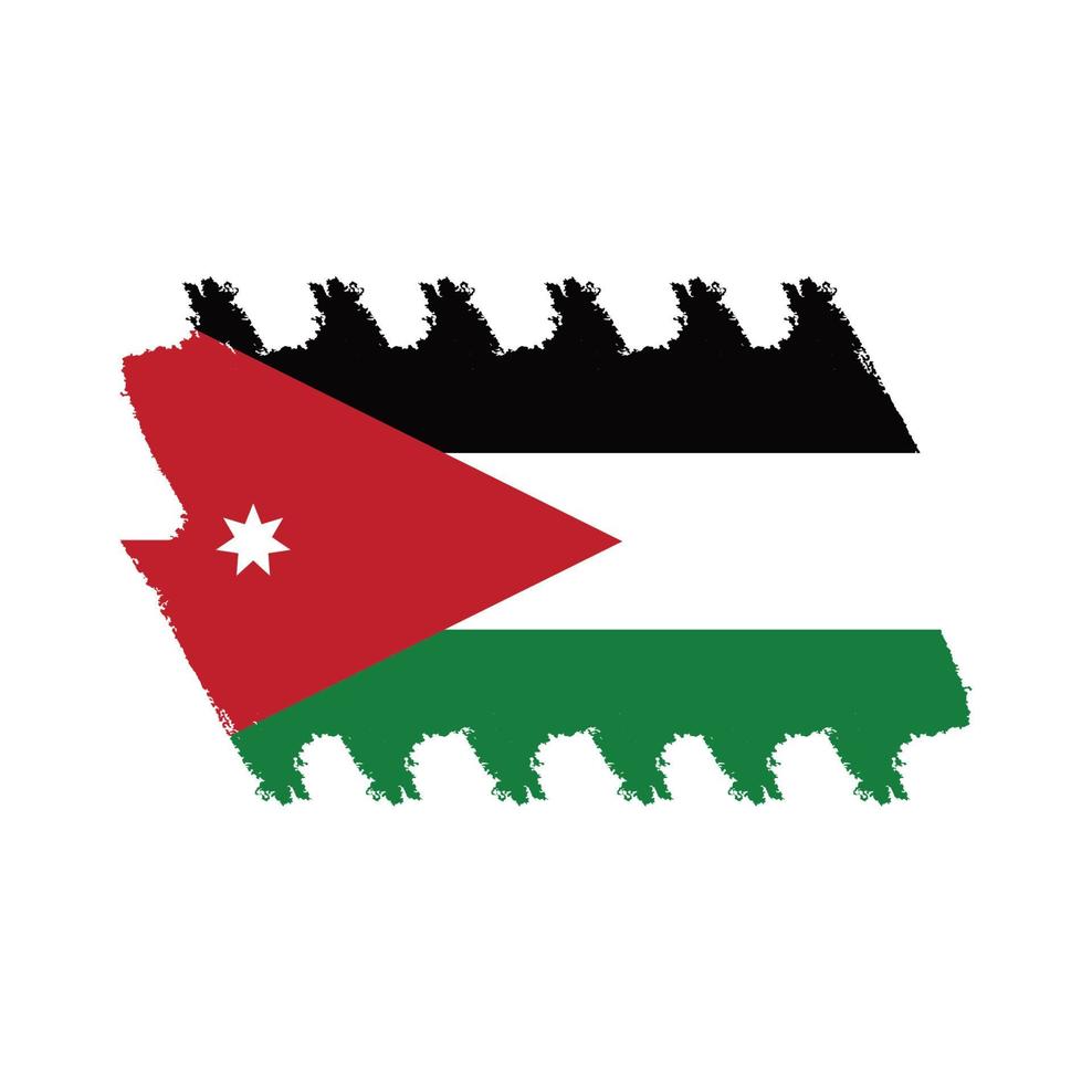 Jordan flag vector with watercolor brush style