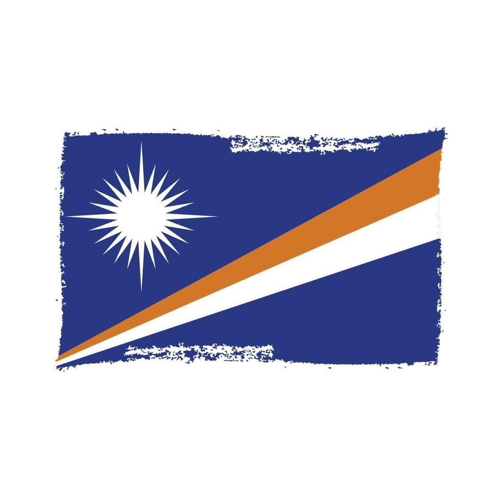 Marshall Islands flag vector with watercolor brush style