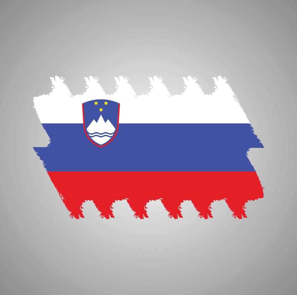 vector de bandera de eslovenia con estilo de pincel de acuarela